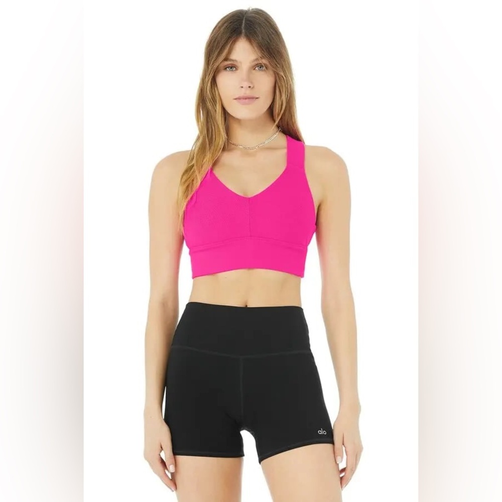 ALO Yoga Pink Long Sports Bra